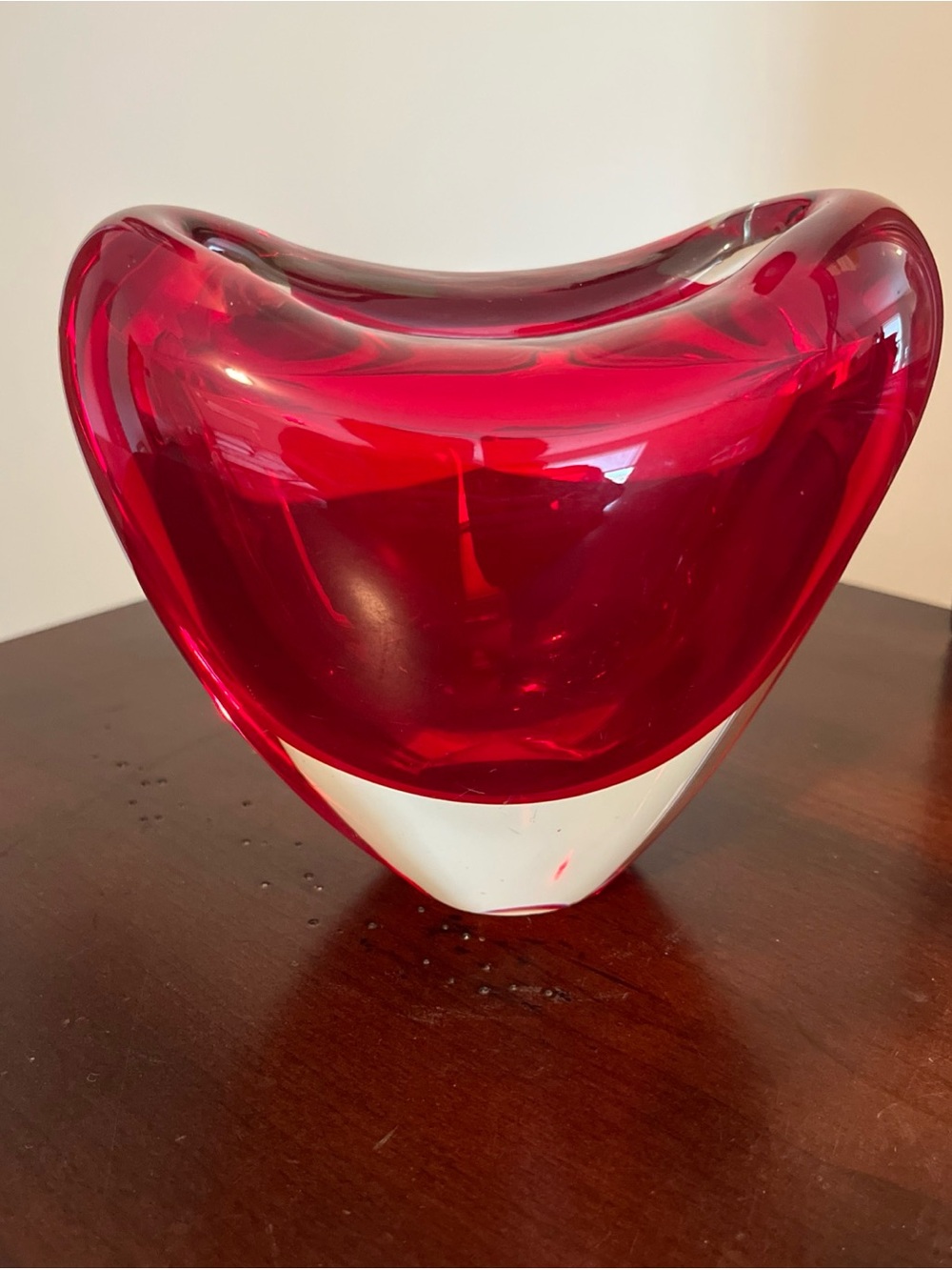 Vintage Murano Salviati โCuoreโRed Heart Art Glass. Designed by Maria Hamel
